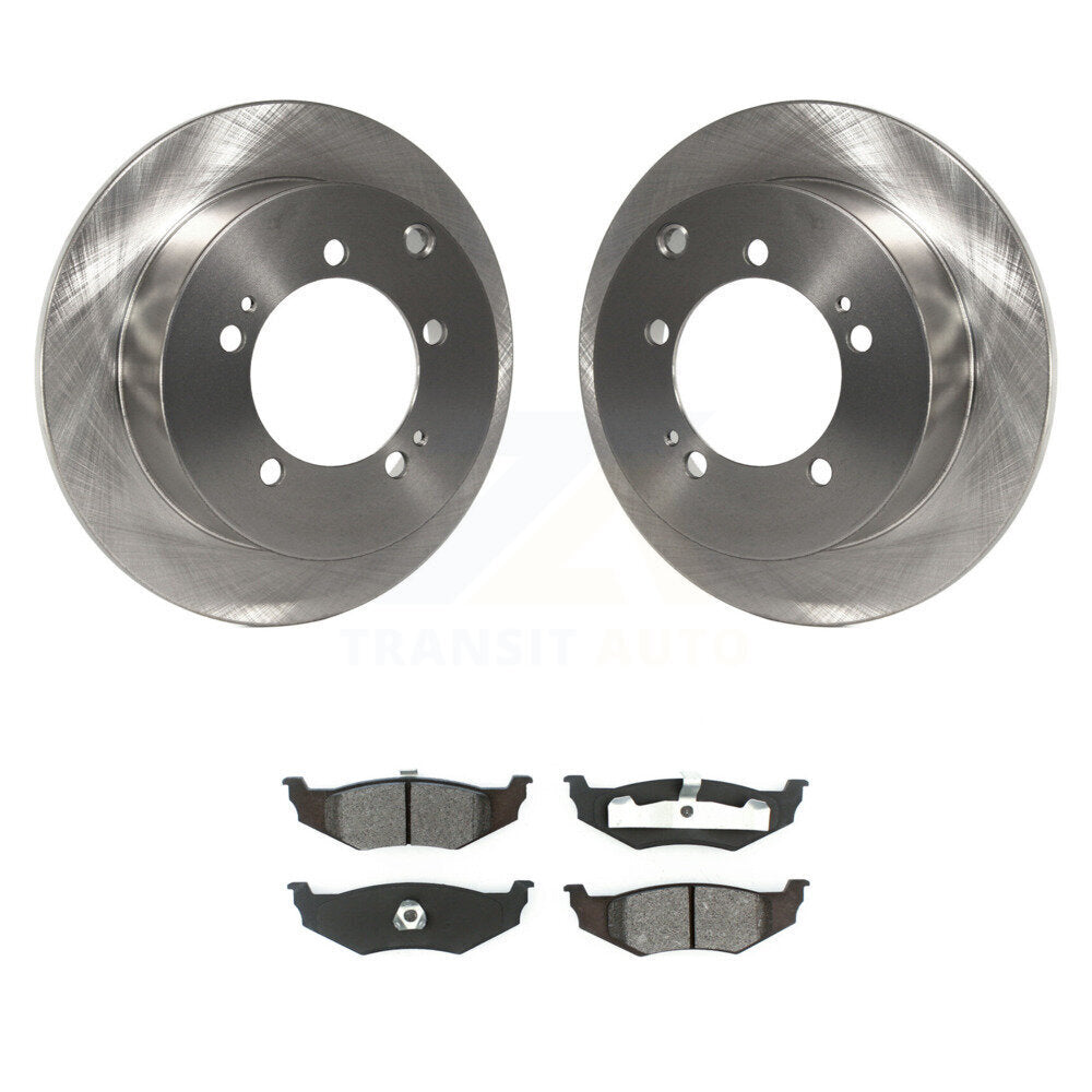 Brake Rotor Semi-Metallic Pad Rear Kit For Dodge Stratus With 14" Factory Wheels
