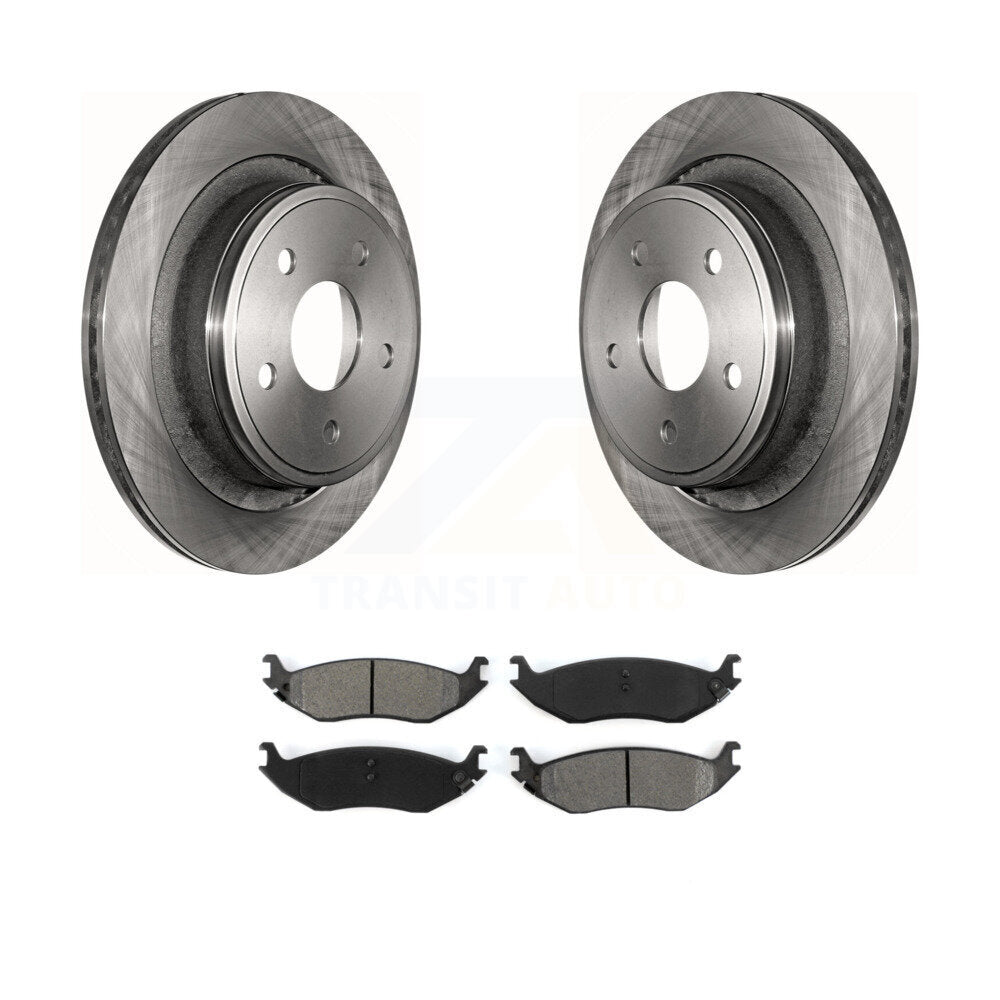 Disc Brake Rotors And Semi-Metallic Pads Rear Kit For Dodge Ram 1500