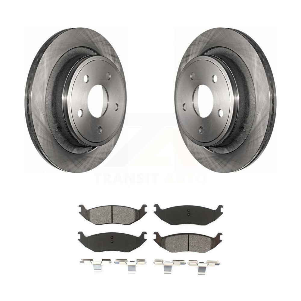 Brake Rotors Semi-Metallic Pad Rear Kit For Ram 1500 Classic Dodge Durango Aspen