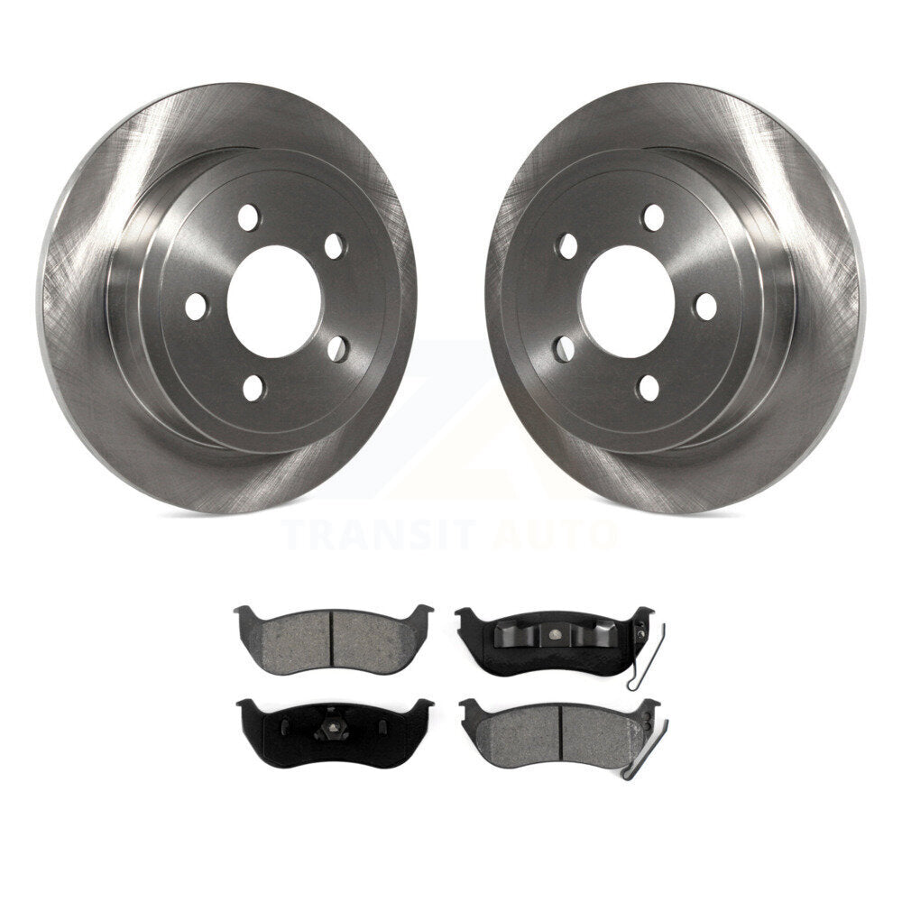 Disc Brake Rotors And Semi-Metallic Pads Rear Kit For Jeep Liberty Wrangler TJ