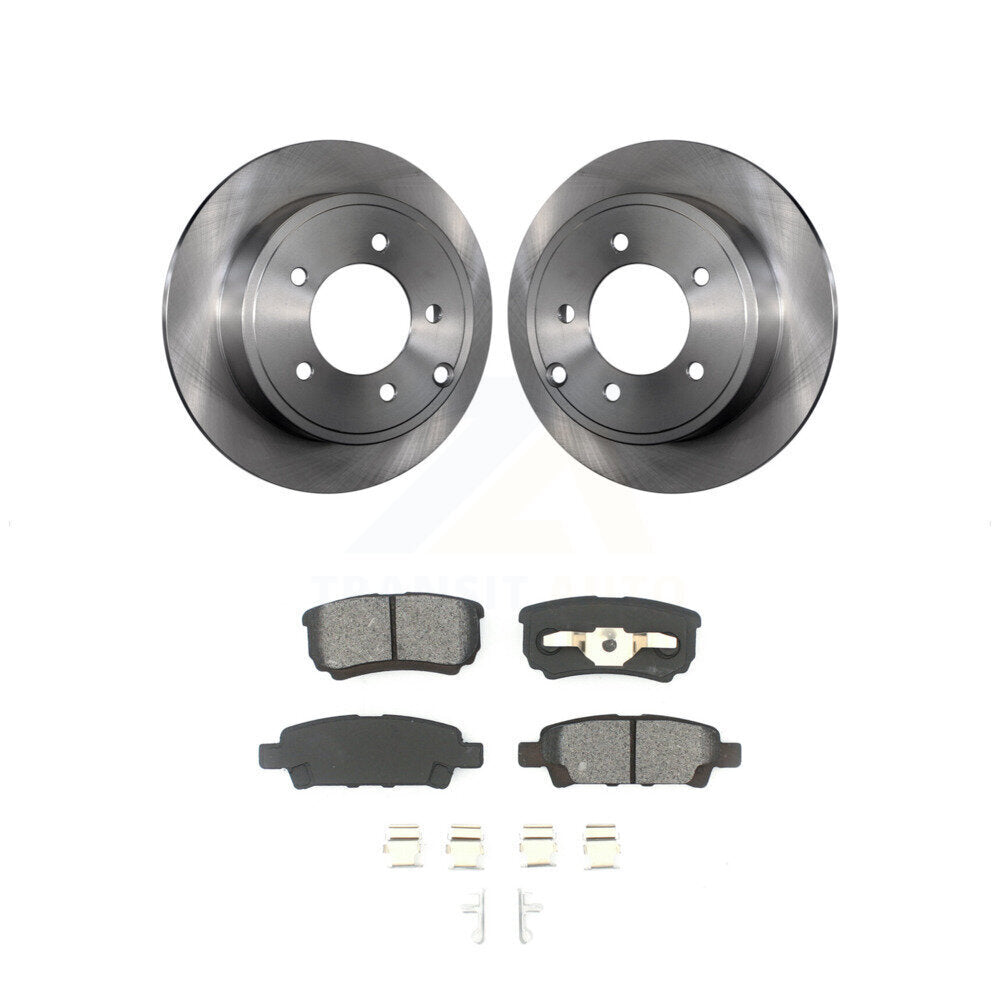Brake Rotors Semi-Metallic Pad Rear Kit For Jeep Mitsubishi Lancer Patriot Dodge