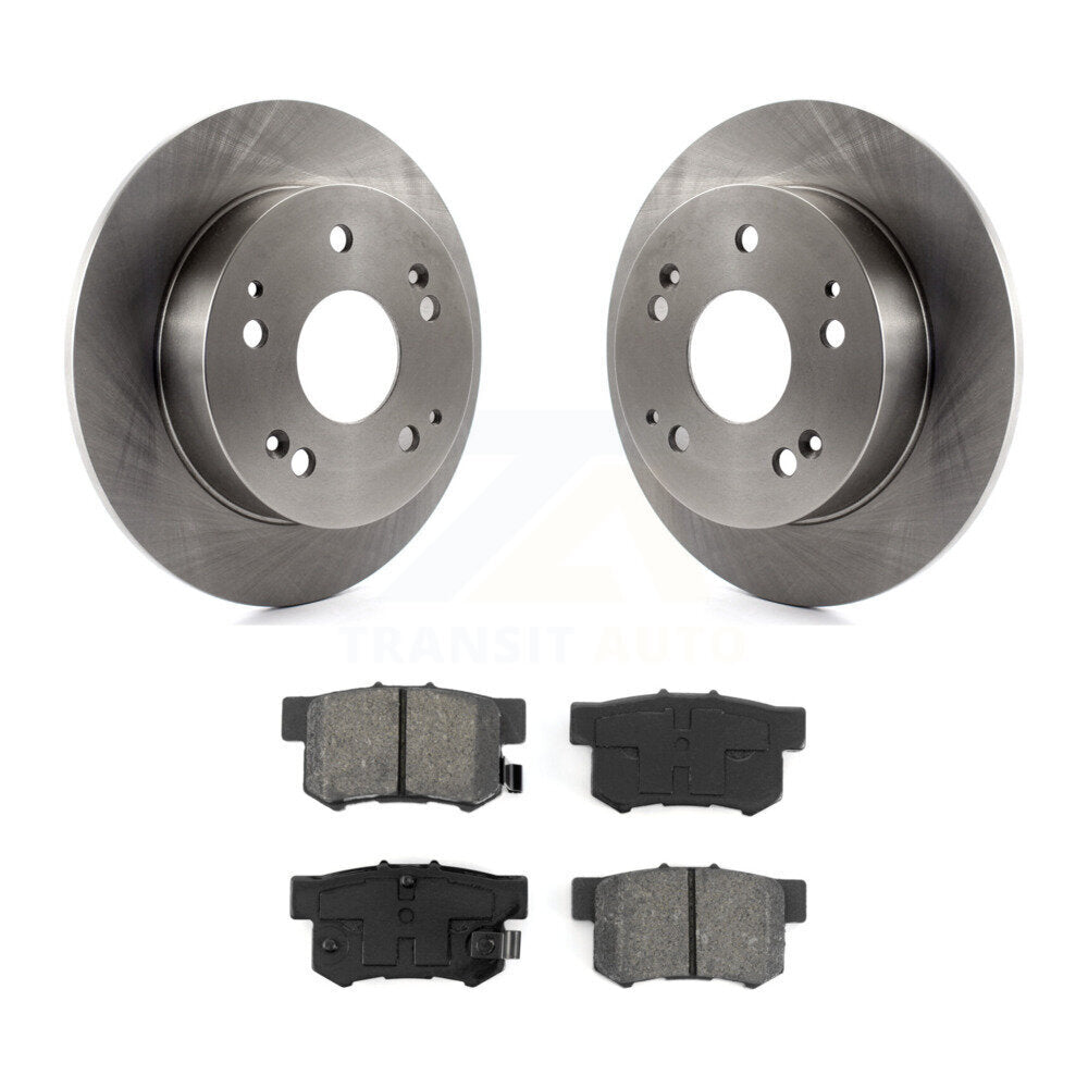 Brake Rotors Semi-Metallic Pad Rear Kit For Honda Civic Accord Acura RSX Integra