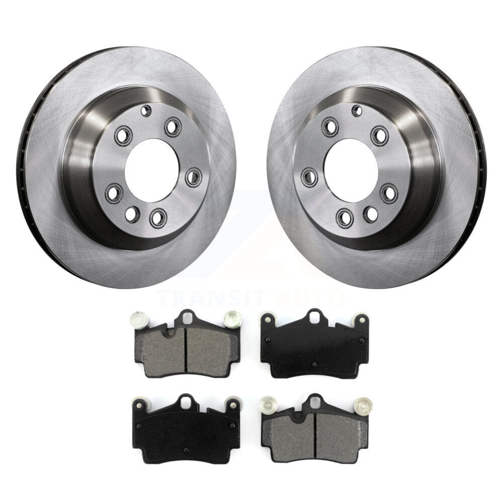 Brake Rotors & Semi-Metallic Pad Rear Kit For Audi Q7 Porsche Cayenne Volkswagen