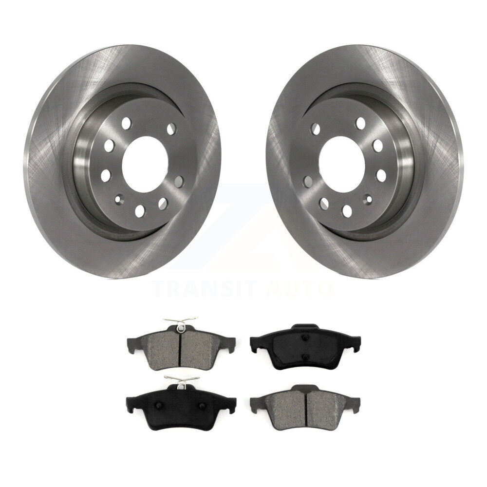 Disc Brake Rotor & Semi-Metallic Pad Rear Kit For Saab 9-3 9-3X With Solid