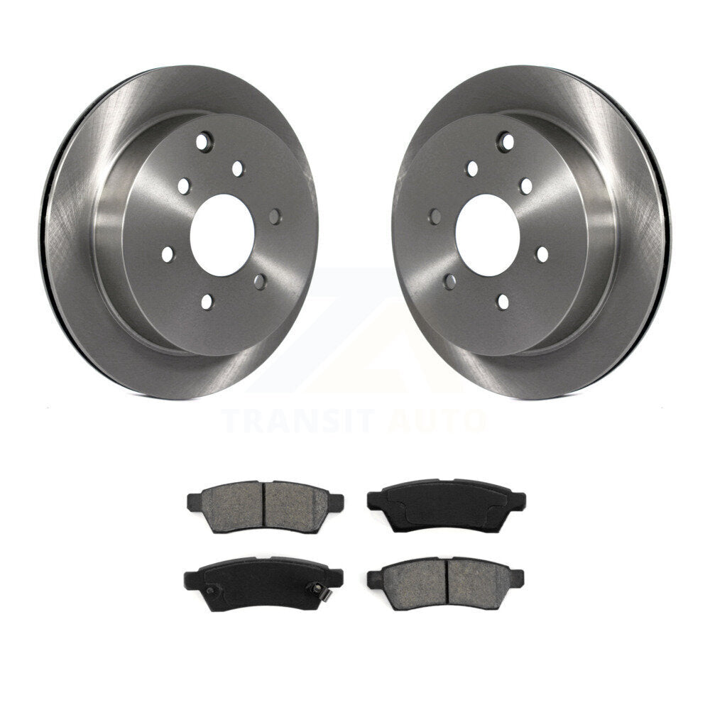Brake Rotor Semi-Metallic Pad Rear Kit For Nissan Frontier Xterra Suzuki Equator