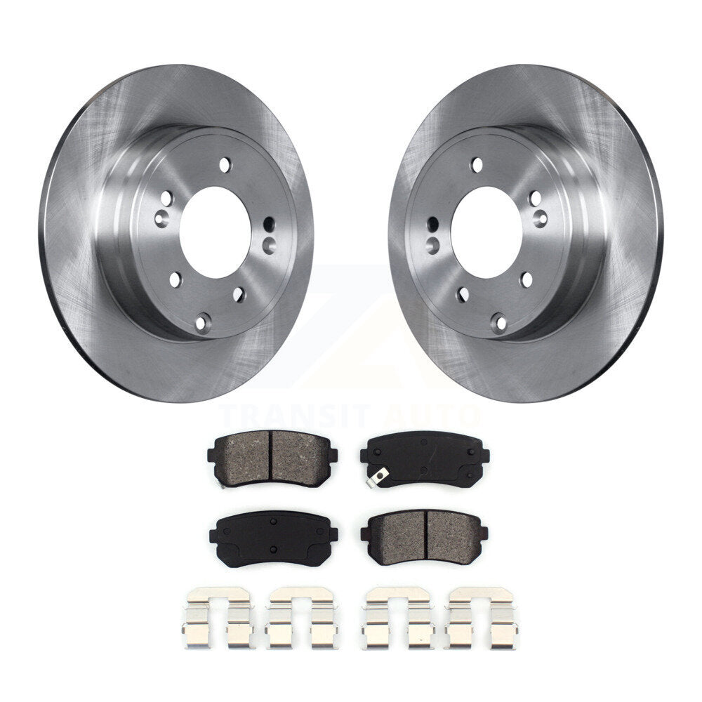 Brake Rotor And Semi-Metallic Pad Rear Kit For Hyundai Tucson Sonata Kia Cadenza