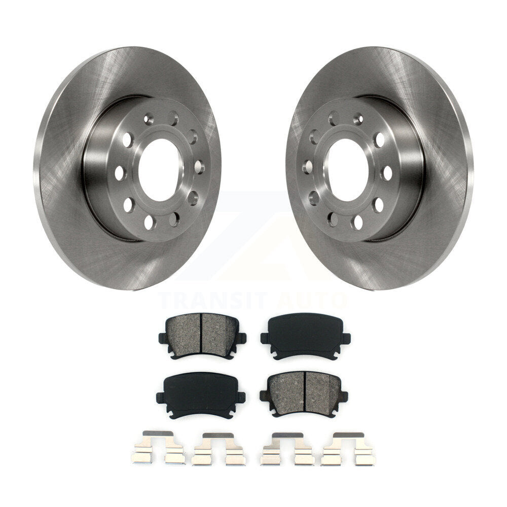 Disc Brake Rotors Semi-Metallic Pad Rear Kit For Volkswagen Jetta Rabbit Audi A3