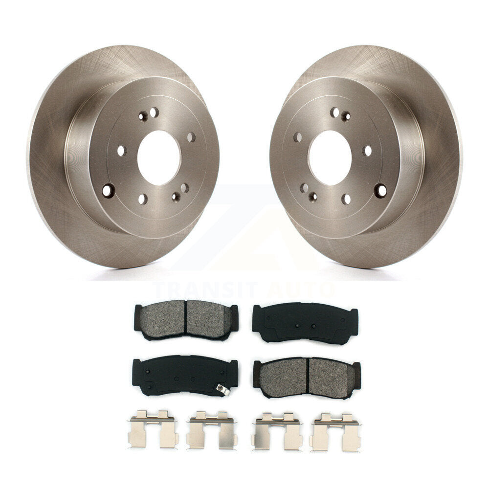 Disc Brake Rotors And Semi-Metallic Pads Rear Kit For 2007-2009 Hyundai Santa Fe