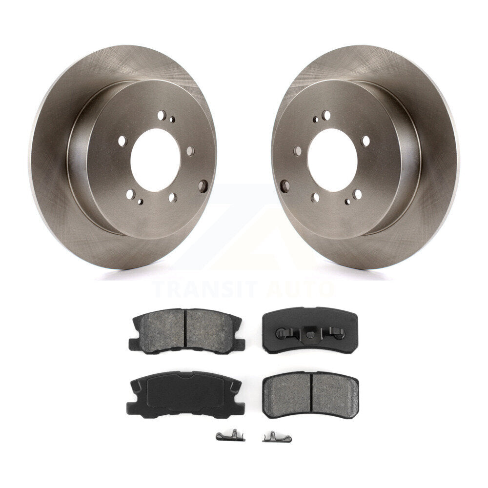 Disc Brake Rotors And Semi-Metallic Pad Rear Kit For Mitsubishi Lancer Outlander