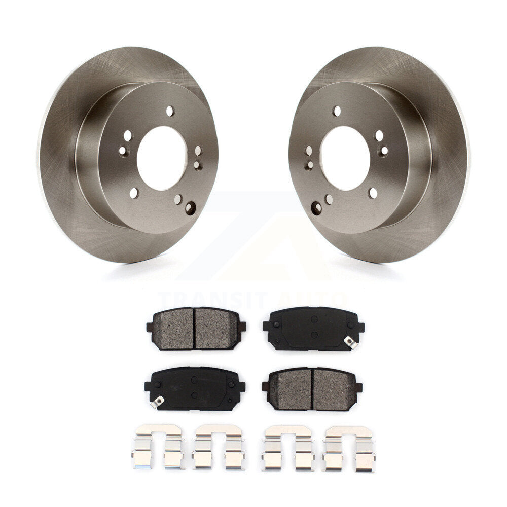 Disc Brake Rotors And Semi-Metallic Pads Rear Kit For 2007-2012 Kia Rondo