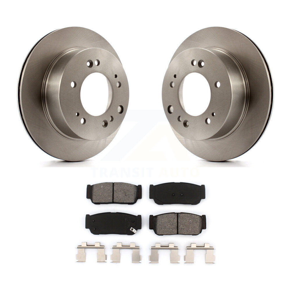 Disc Brake Rotors And Semi-Metallic Pads Rear Kit For 2007-2009 Kia Sorento