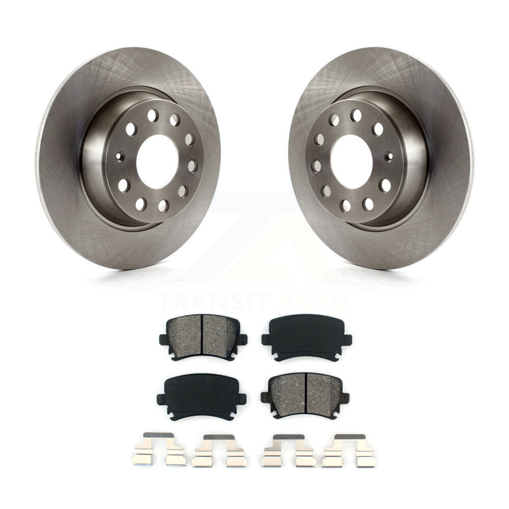Brake Rotors Semi-Metallic Pad Rear Kit For Volkswagen Jetta GTI Passat Eos Audi