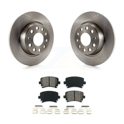 Brake Rotors Semi-Metallic Pad Rear Kit For Volkswagen Jetta GTI Passat Eos Audi