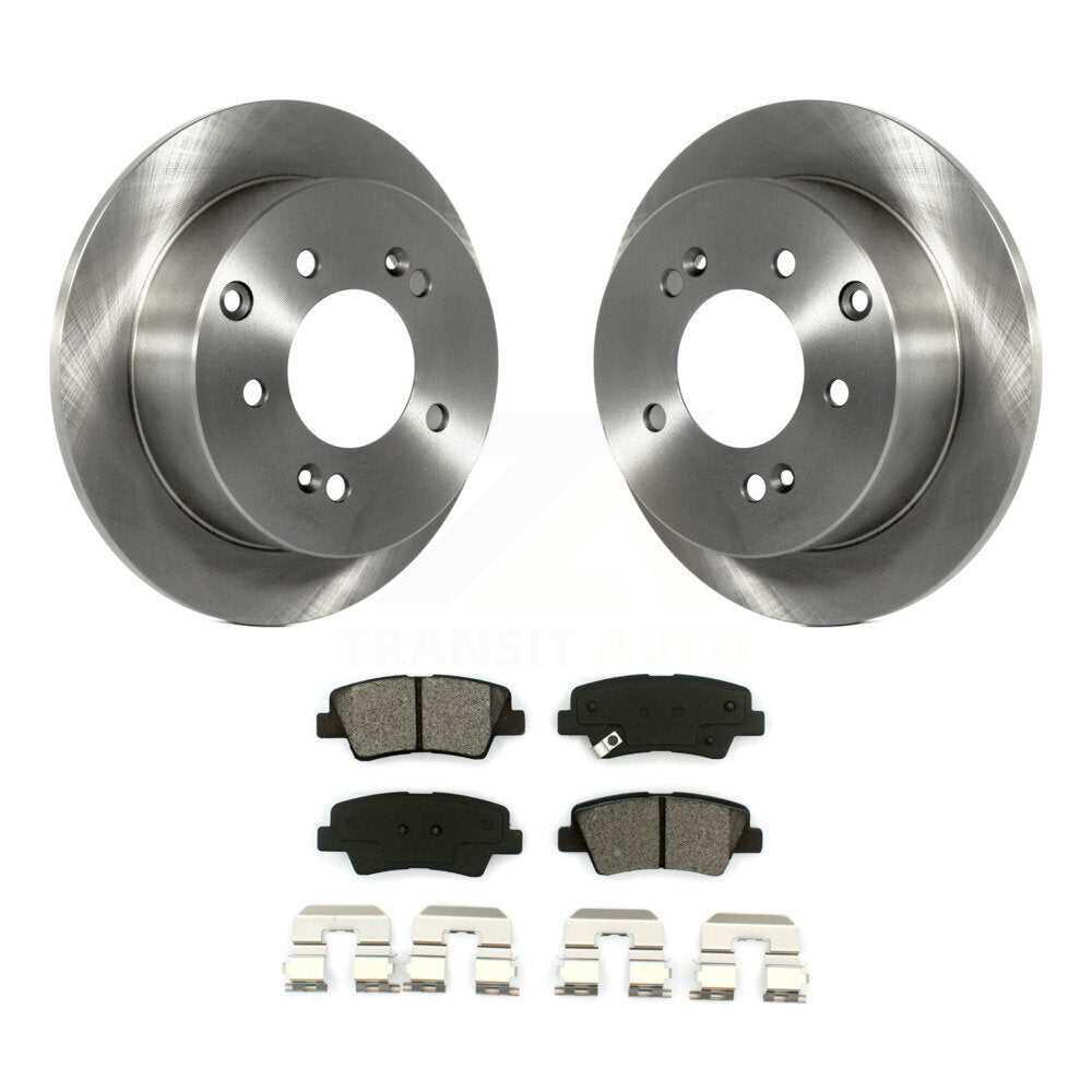 Disc Brake Rotors And Semi-Metallic Pads Rear Kit For 2010-2013 Kia Soul