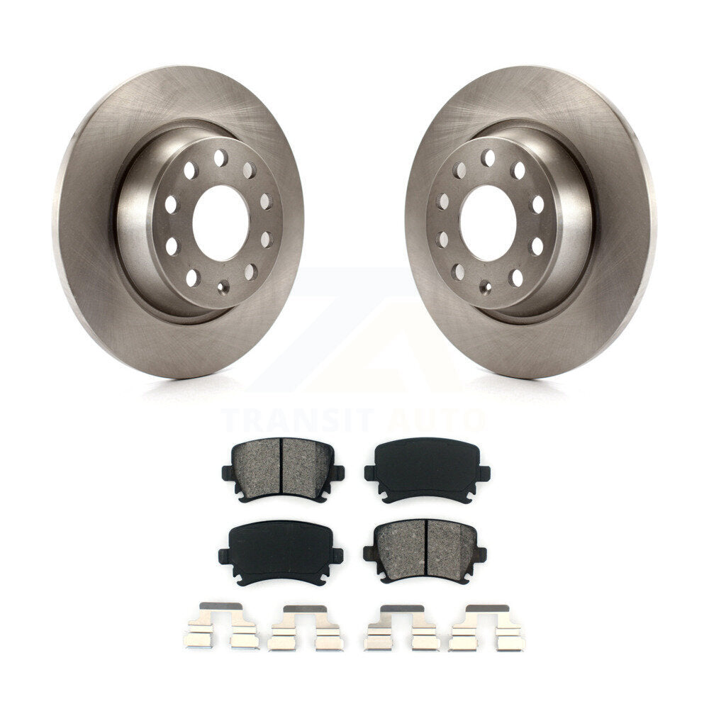 Brake Rotor Semi-Metallic Pad Rear Kit For Volkswagen Tiguan CC Jetta Audi Q3 A3