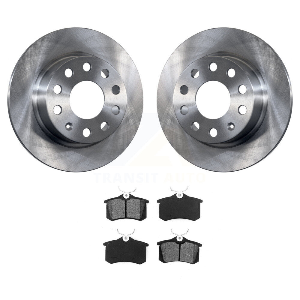 Brake Rotors Semi-Metallic Pad Rear Kit For Volkswagen Jetta Beetle Golf Audi A3