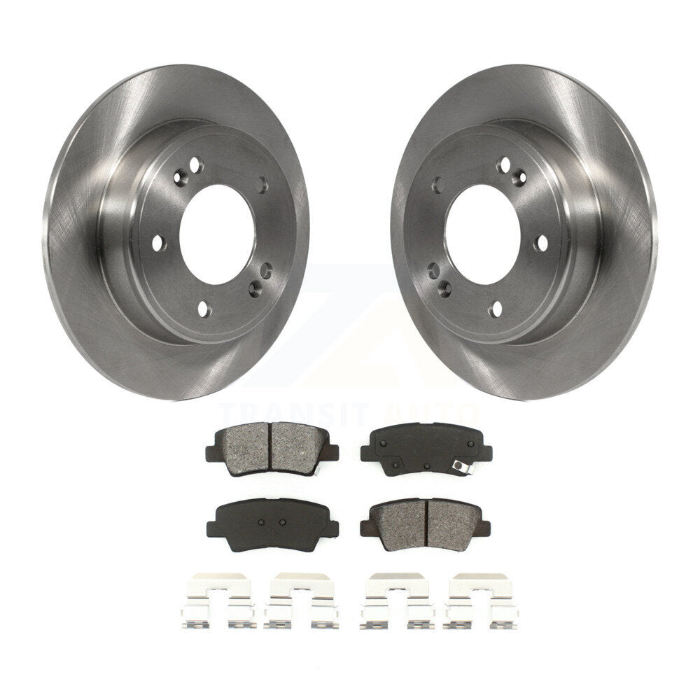 Brake Rotor And Semi-Metallic Pad Rear Kit For Hyundai Elantra Kia GT Soul Forte