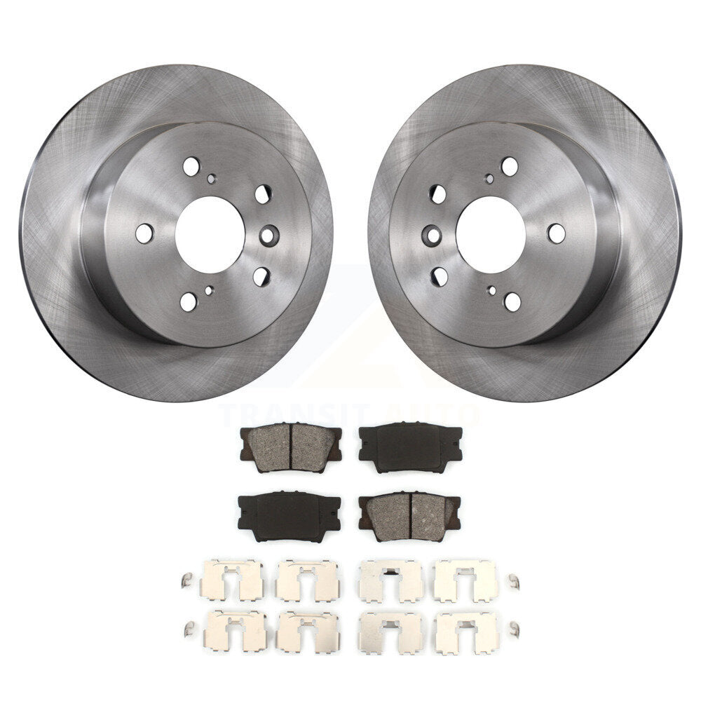 Disc Brake Rotors Semi-Metallic Pad Rear Kit For Toyota Camry Lexus ES350 Avalon