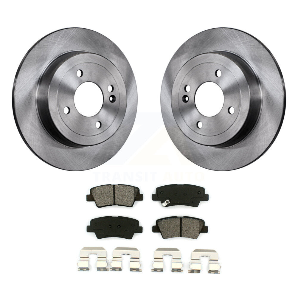 Disc Brake Rotors And Semi-Metallic Pads Rear Kit For 2011 Hyundai Accent