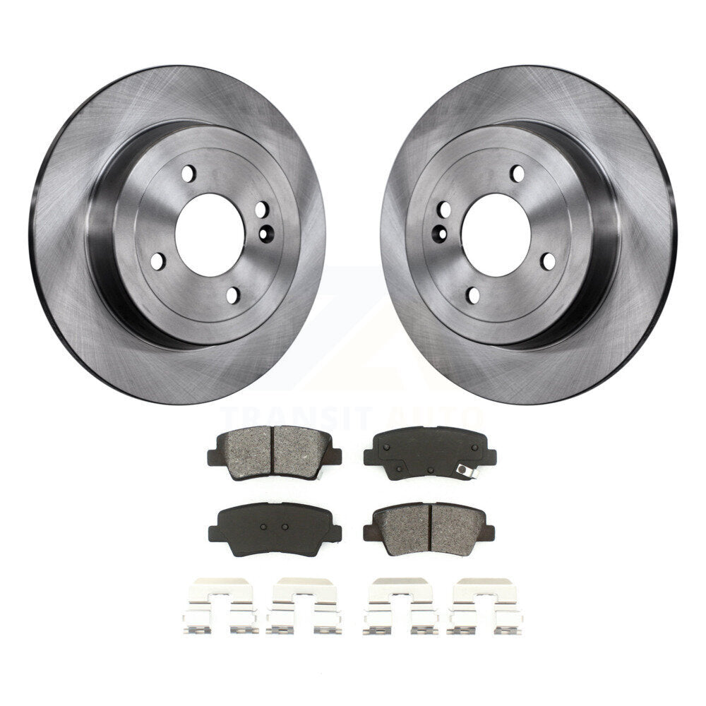 Disc Brake Rotors And Semi-Metallic Pads Rear Kit For Hyundai Accent Kia Rio