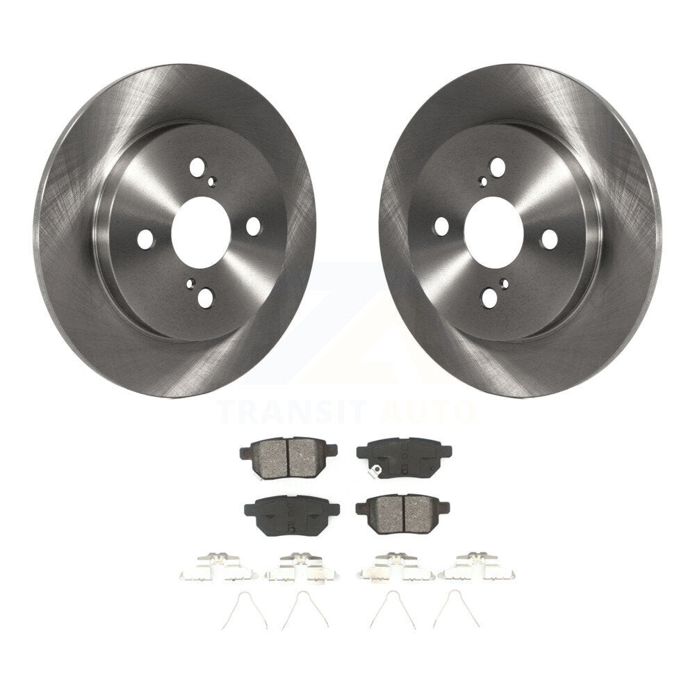 Disc Brake Rotors And Semi-Metallic Pads Rear Kit For 2012-2018 Toyota Yaris