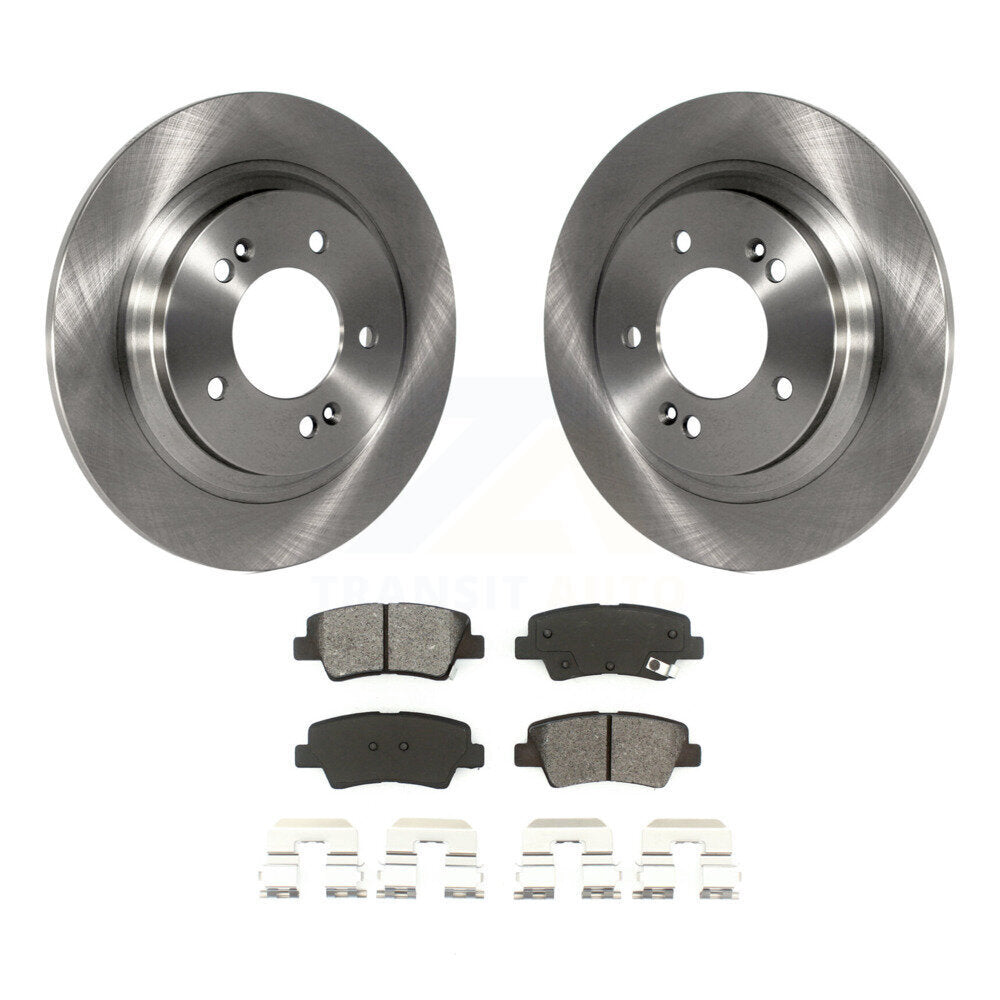 Brake Rotor And Semi-Metallic Pad Rear Kit For Kia Optima Hyundai Sonata Soul EV