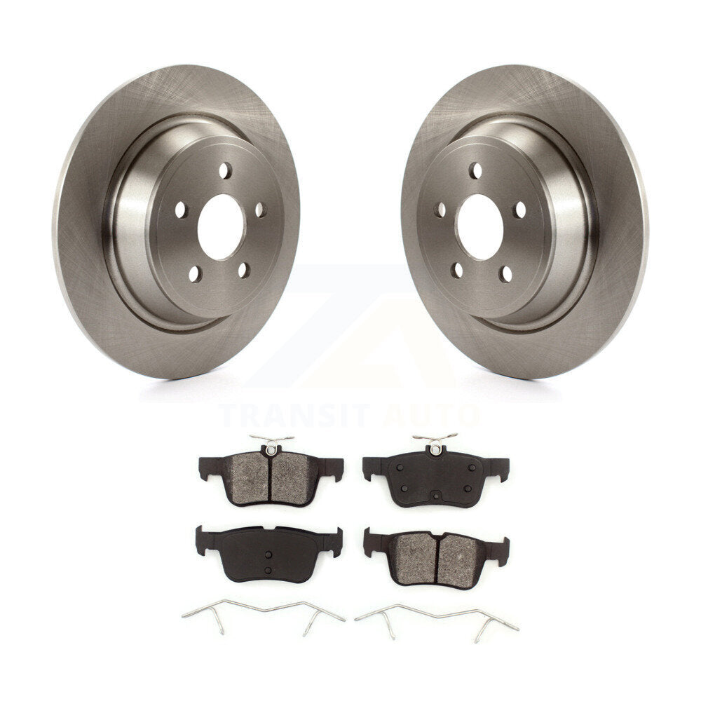 Brake Rotor Semi-Metallic Pad Rear Kit For Ford Edge Fusion Lincoln Nautilus MKX