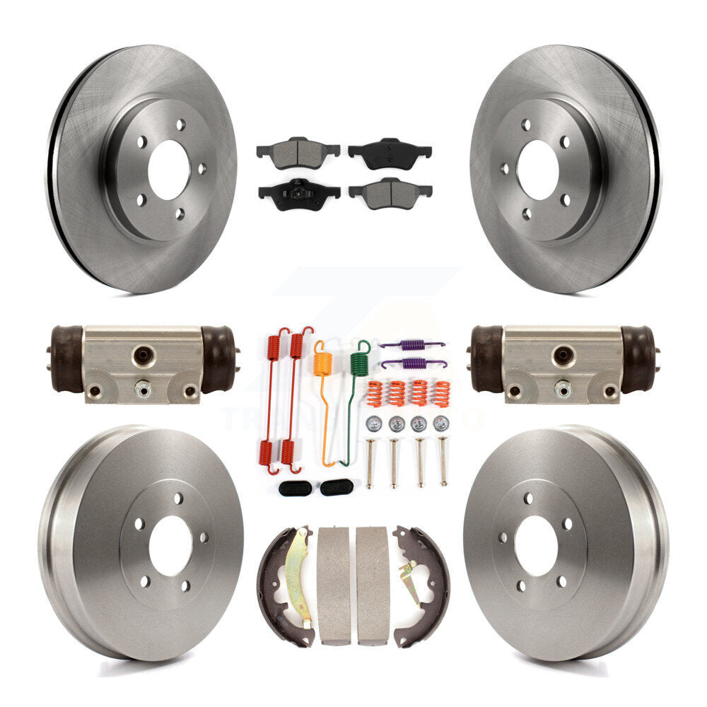 Brake Rotors Semi-Metallic Pad & Drum Front Rear Kit (9Pc) For Ford Escape Mazda
