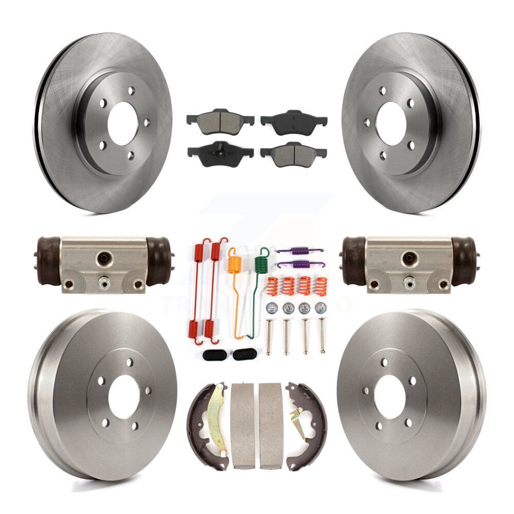 Brake Rotors Semi-Metallic Pad Drum Front Rear Kit (9Pc) For Ford Escape Mercury