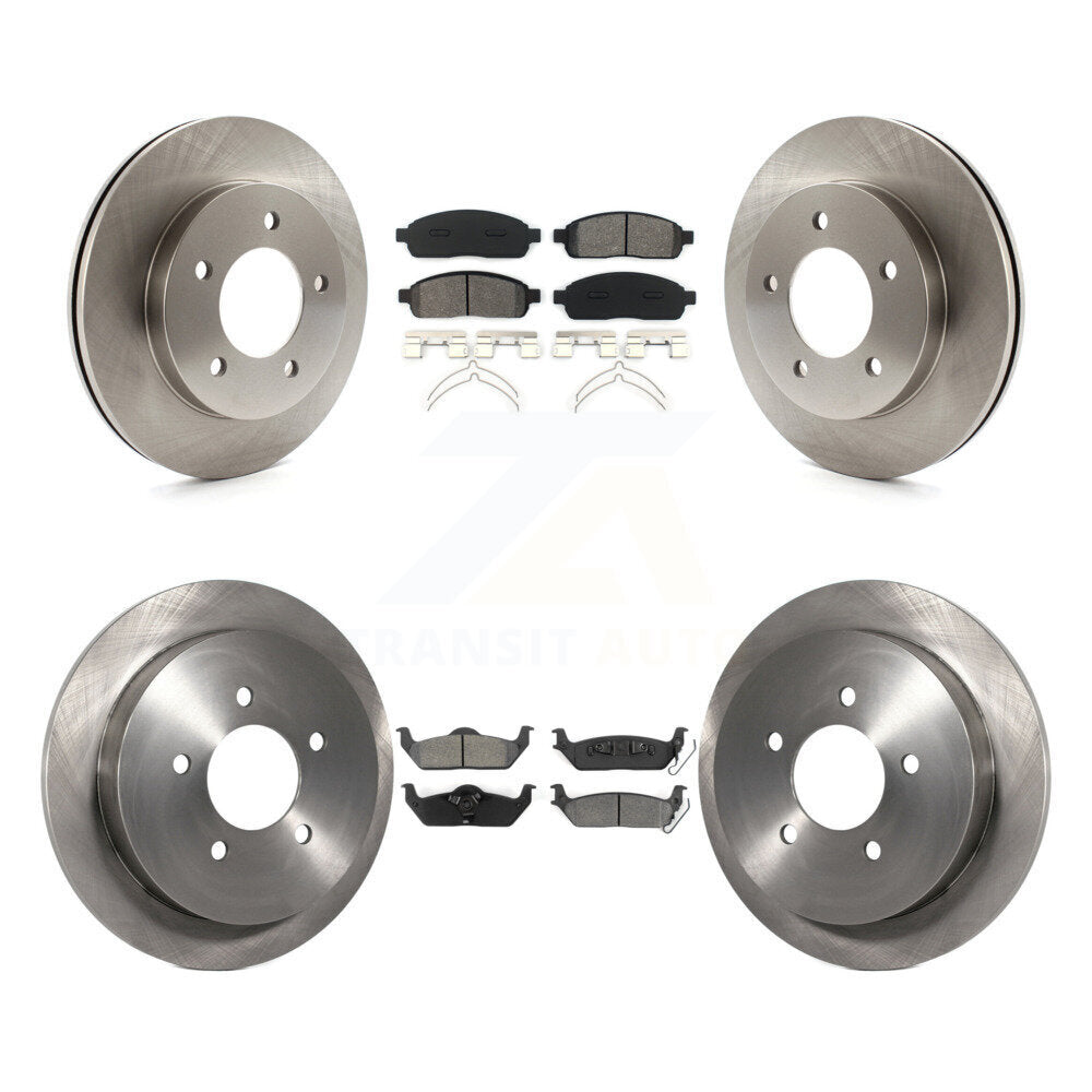 Disc Brake Rotors And Semi-Metallic Pads Front Rear Kit For 2004 Ford F-150 4WD