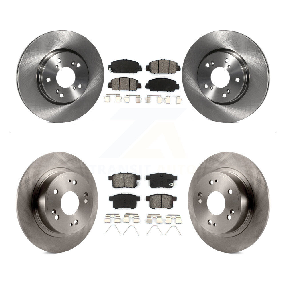 Disc Brake Rotors And Semi-Metallic Pads Front Rear Kit For Honda Accord