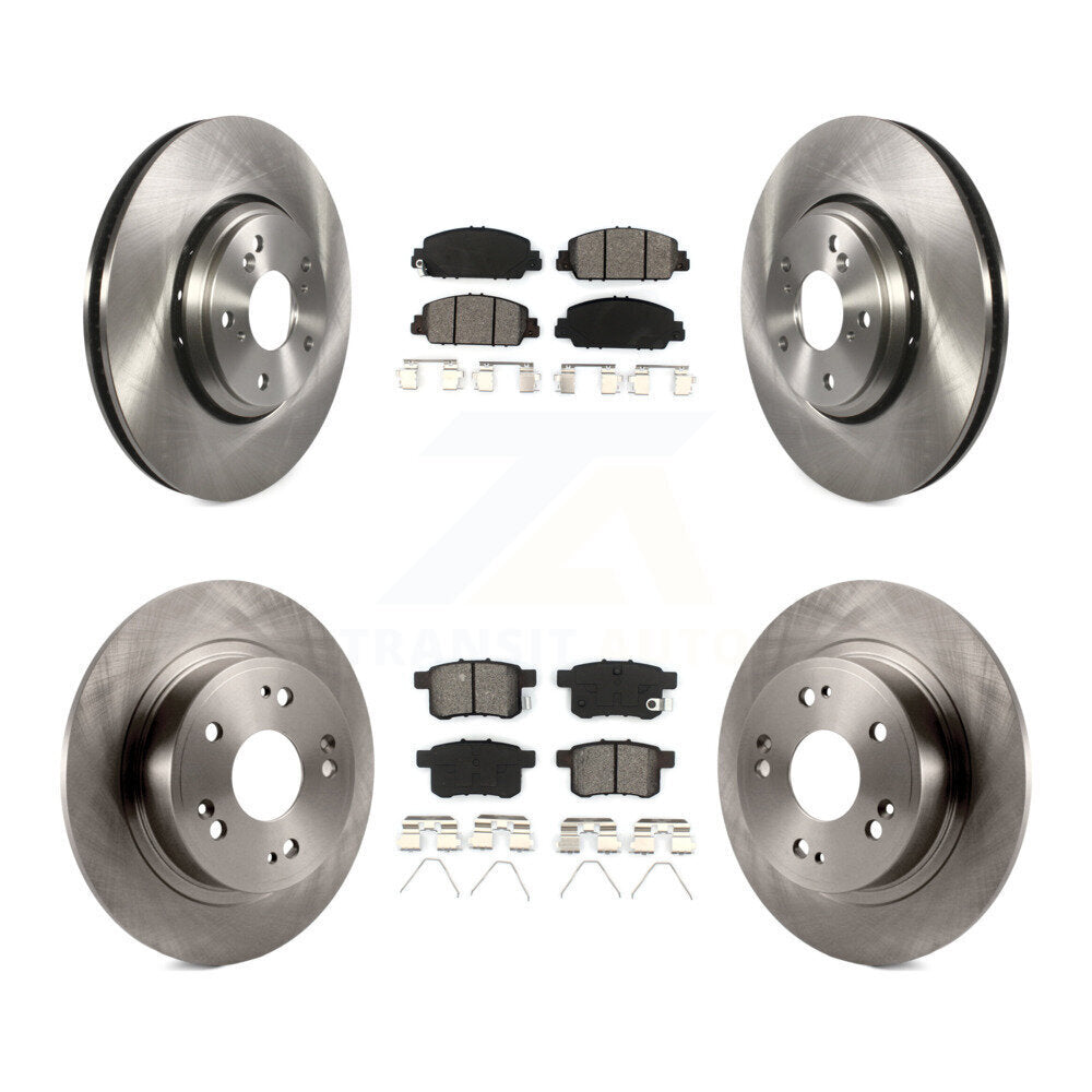 Disc Brake Rotors And Semi-Metallic Pads Front Rear Kit For Honda Accord