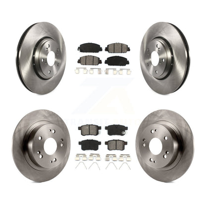 Disc Brake Rotors And Semi-Metallic Pads Front Rear Kit For Honda Accord