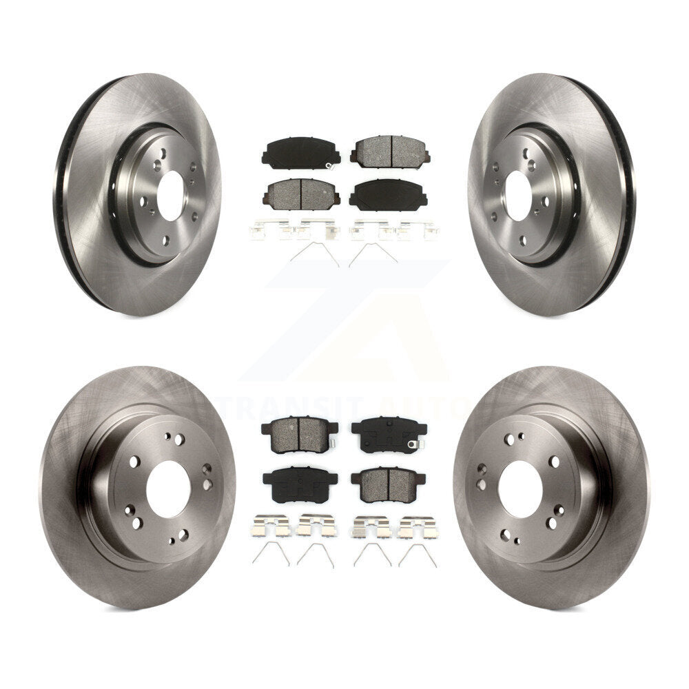 Disc Brake Rotors And Semi-Metallic Pads Front Rear Kit For Honda Accord
