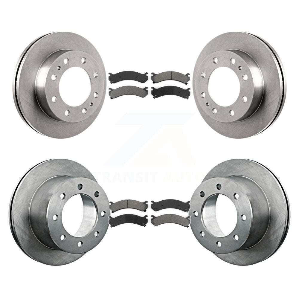Brake Rotor Semi-Metallic Pad Front Rear Kit For Chevrolet GMC Silverado 3500 HD