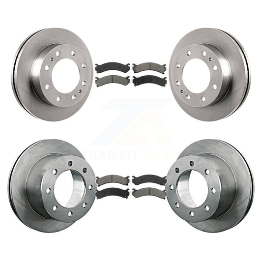 Brake Rotor Semi-Metallic Pad Front Rear Kit For Chevrolet GMC Silverado 3500 HD