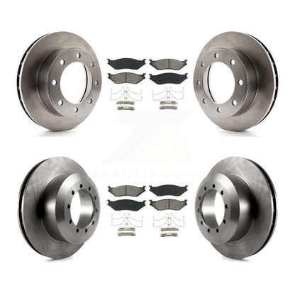 Brake Rotor And Semi-Metallic Pad Front Rear Kit For Ford F-450 Super Duty F-550