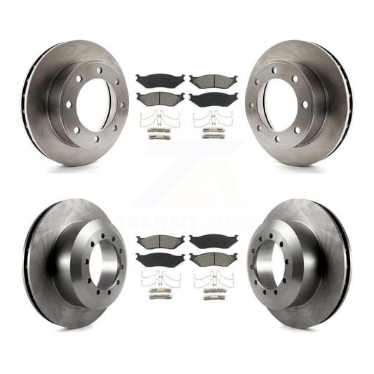 Brake Rotor And Semi-Metallic Pad Front Rear Kit For Ford F-450 Super Duty F-550