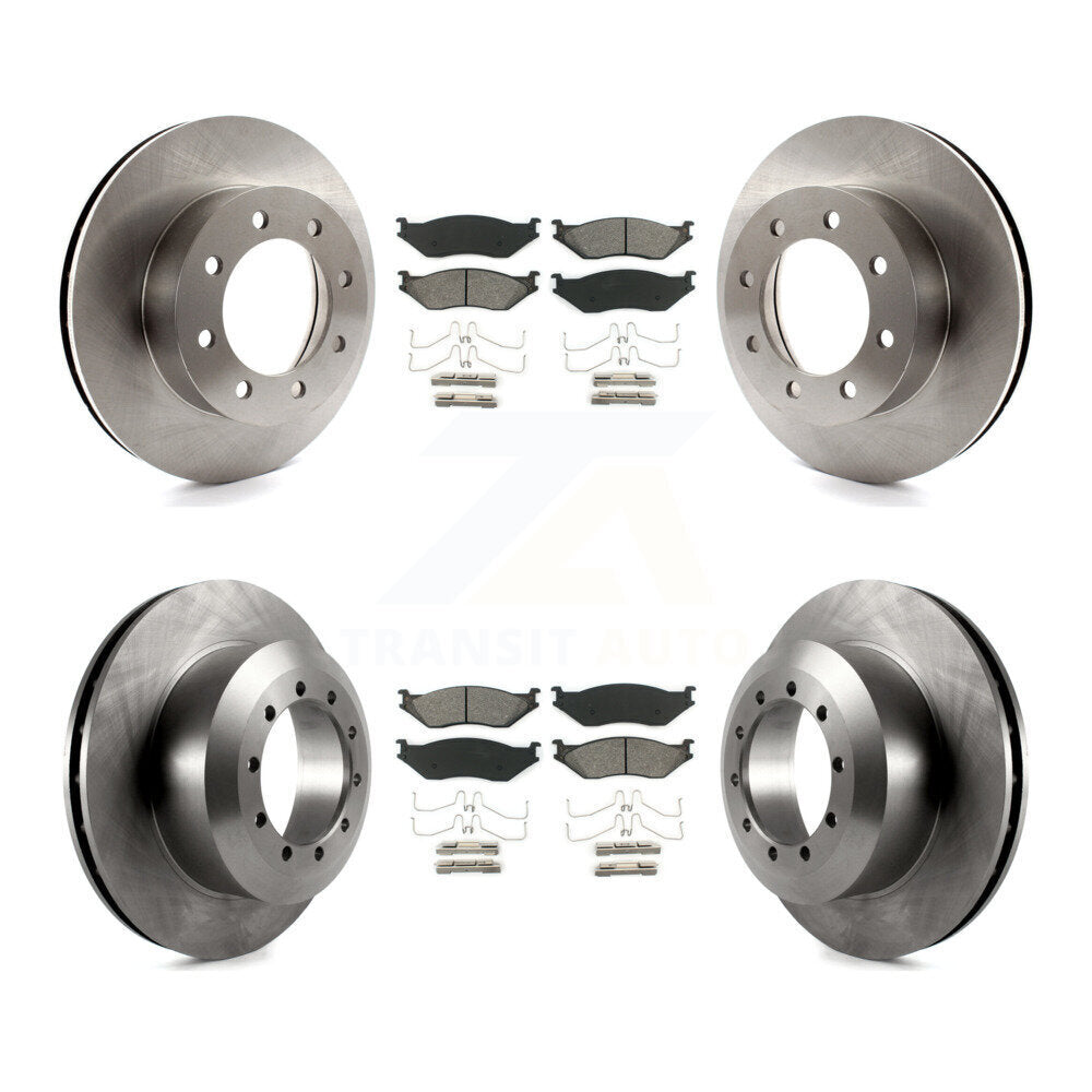 Brake Rotor And Semi-Metallic Pad Front Rear Kit For Ford E-550 Super Duty F-450