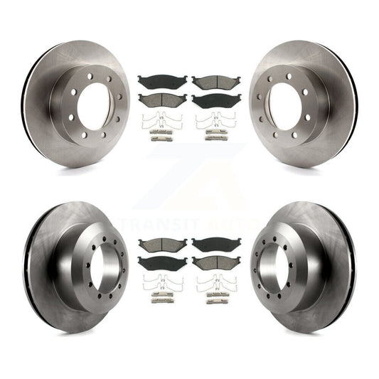 Brake Rotor And Semi-Metallic Pad Front Rear Kit For Ford E-550 Super Duty F-450