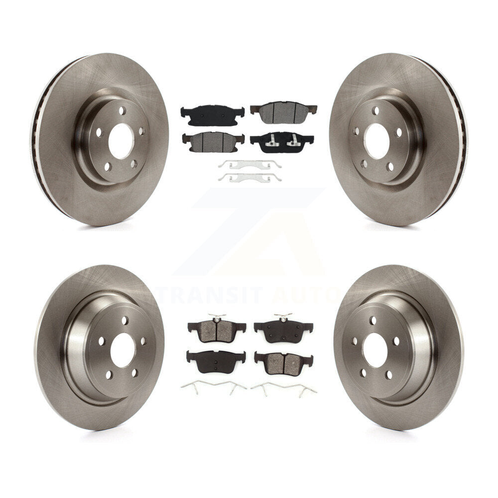 Disc Brake Rotors And Semi-Metallic Pads Front Rear Kit For Ford Edge