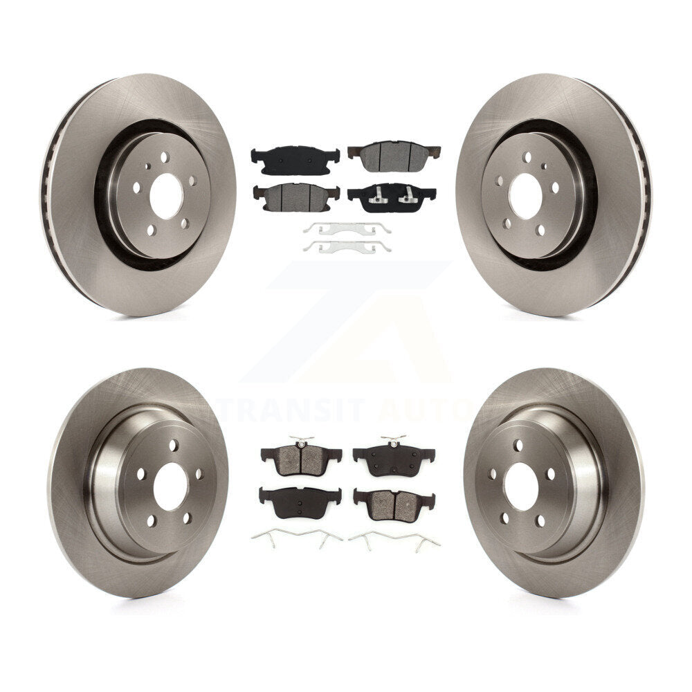 Brake Rotors Semi-Metallic Pad Front Rear Kit For Ford Edge Lincoln Nautilus MKX