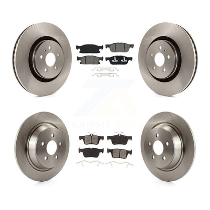Brake Rotors Semi-Metallic Pad Front Rear Kit For Ford Edge Lincoln Nautilus MKX