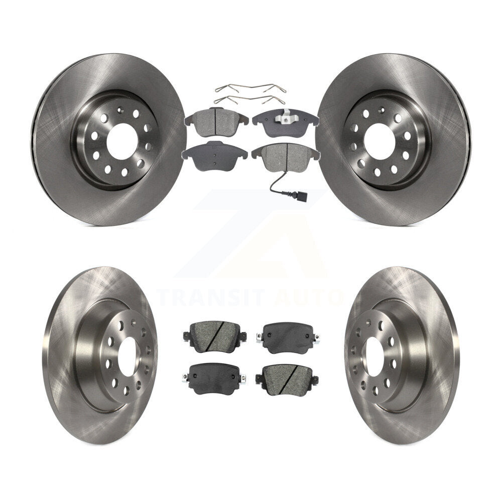 Disc Brake Rotors Semi-Metallic Pad Front Rear Kit For 2016-2018 Audi Q3 Quattro