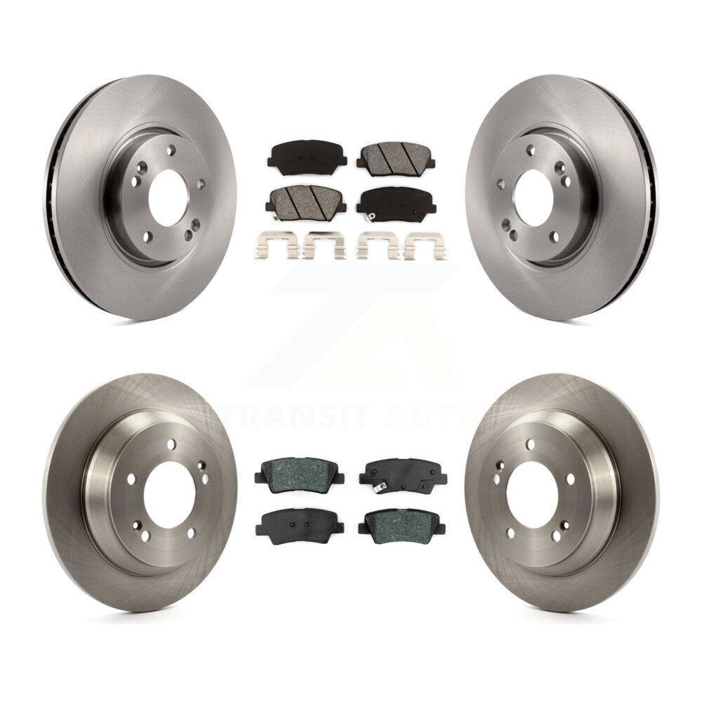 Disc Brake Rotors And Semi-Metallic Pads Front Rear Kit For Kia Rondo
