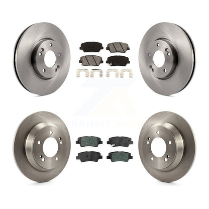 Disc Brake Rotors And Semi-Metallic Pads Front Rear Kit For Kia Rondo