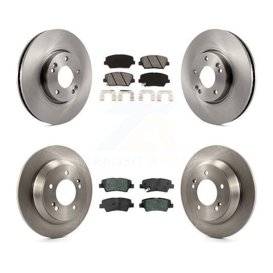 Disc Brake Rotors And Semi-Metallic Pads Front Rear Kit For Kia Rondo