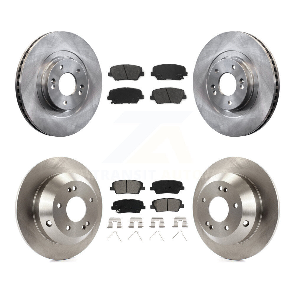 Brake Rotors & Semi-Metallic Pad Front Rear Kit For Kia Sorento Hyundai Santa Fe