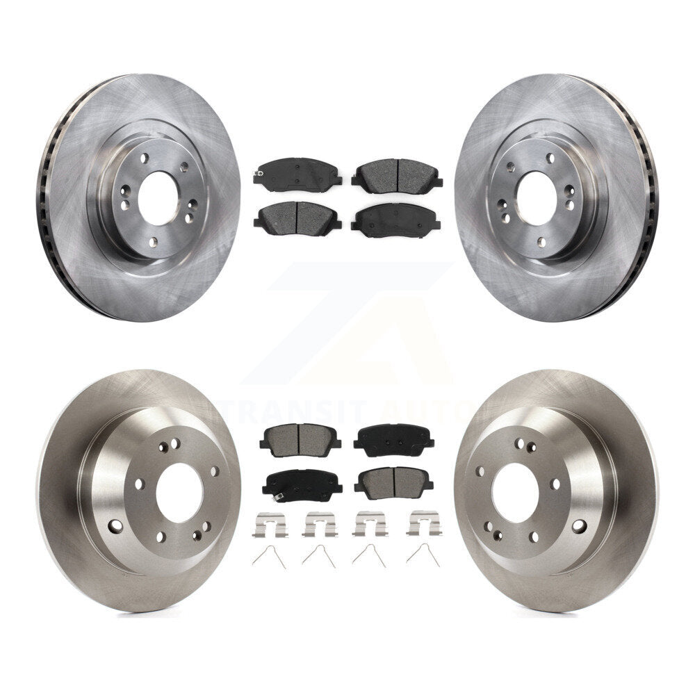 Disc Brake Rotors And Semi-Metallic Pads Front Rear Kit For Hyundai Santa Fe XL