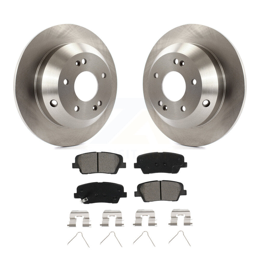 Brake Rotor Semi-Metallic Pad Rear Kit For Kia Sorento Hyundai Santa Fe Sport XL
